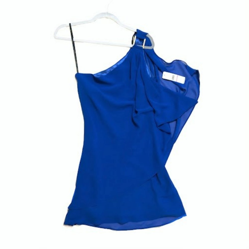 Cerulean Blue One Shoulder Cocktail Dress
